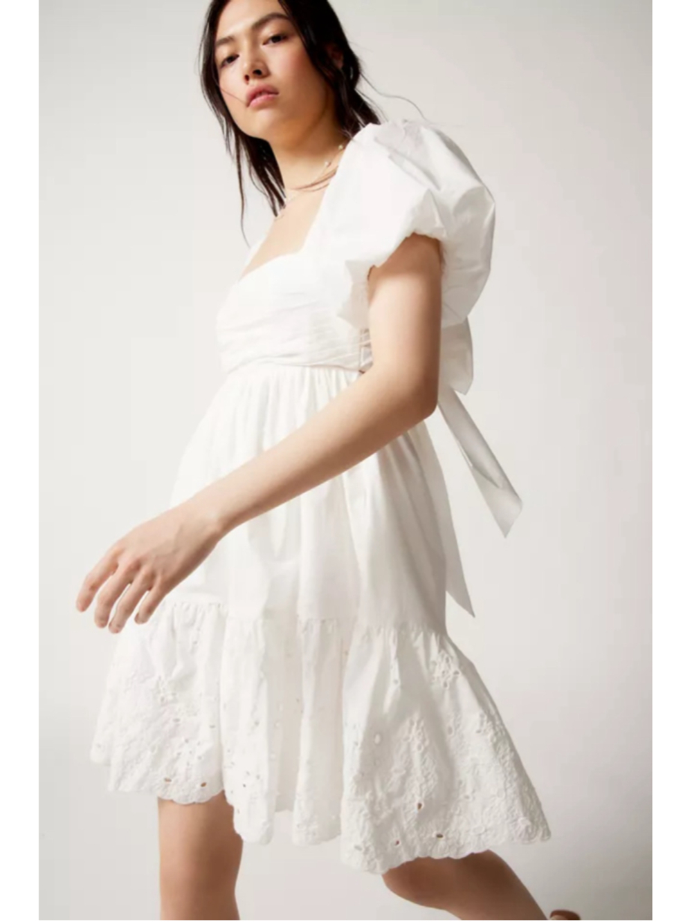 En Saison Juliet Eyelet Mini Dress Creme sz M
